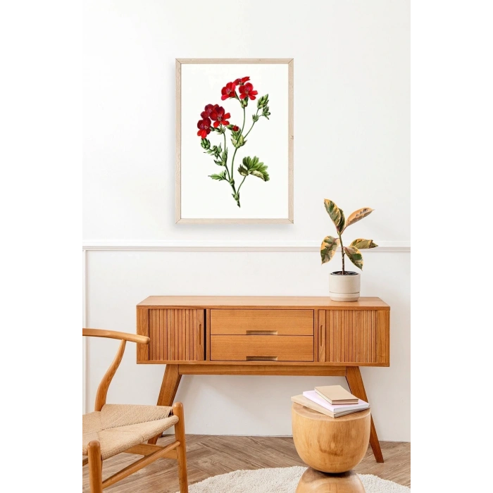 Çiçekler Ahşap Çerçeveli Tablo 30 x 42