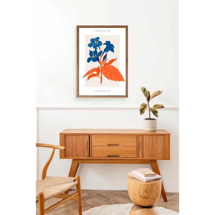 Çiçekler Ahşap Çerçeveli Tablo 30 x 42