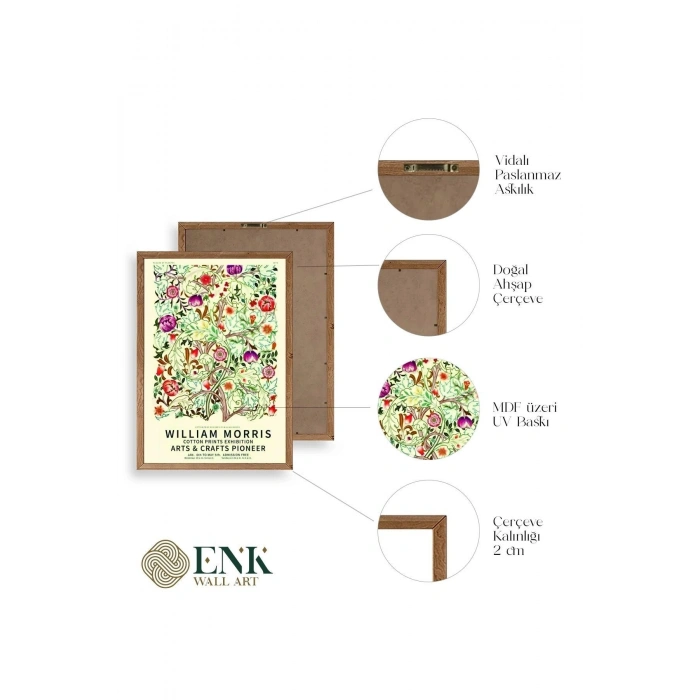 Çiçekler Ahşap Çerçeveli Tablo 30 x 42