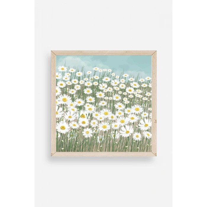 Çiçekler Ahşap Çerçeveli Tablo 42 x 42