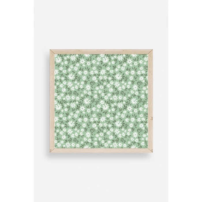Çiçekler Ahşap Çerçeveli Tablo 50 x 50