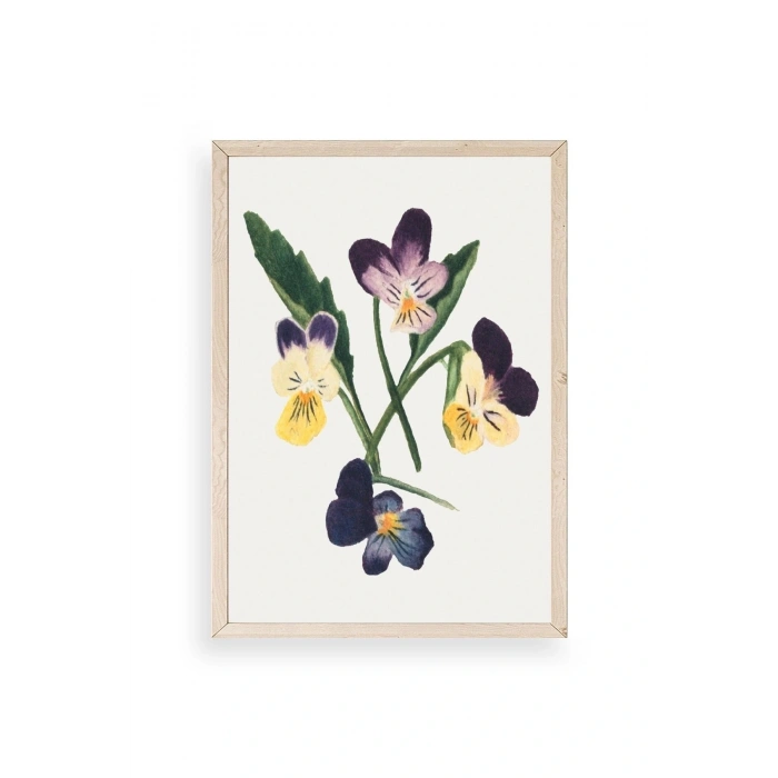 Çiçekler Ahşap Çerçeveli Tablo 50 x 70