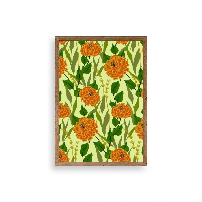 Çiçekler Ahşap Çerçeveli Tablo 50 x 70