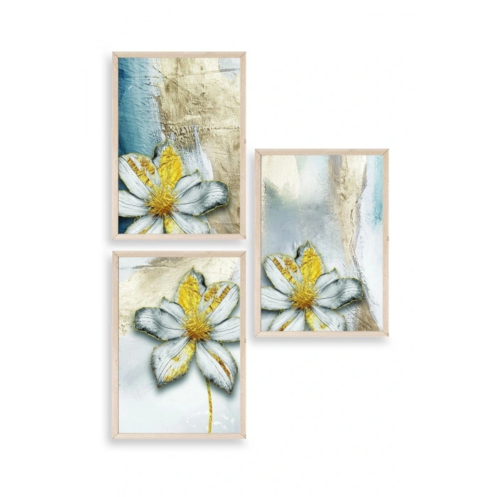 Çiçekler Ahşap Çerçeveli Tablo 50 x 70