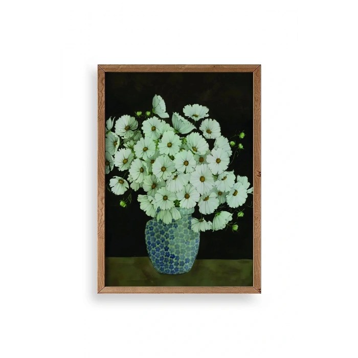 Çiçekler Ahşap Çerçeveli Tablo 50 x 70
