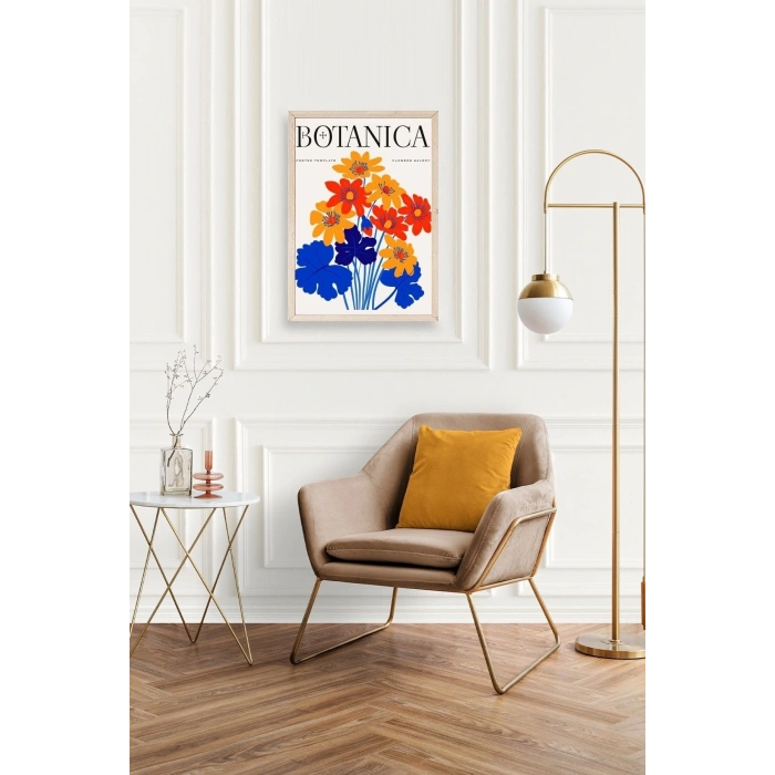 Çiçekler Ahşap Çerçeveli Tablo 50 x 70