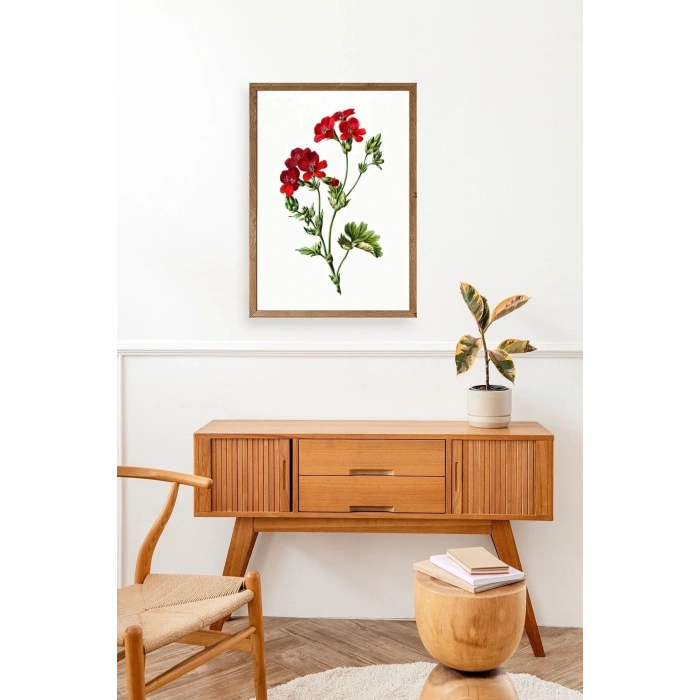 Çiçekler Ahşap Çerçeveli Tablo 50 x 70