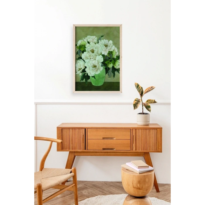 Çiçekler Ahşap Çerçeveli Tablo 50 x 70