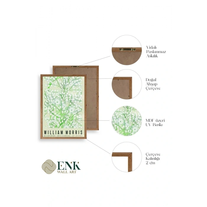 Çiçekler Ahşap Çerçeveli Tablo 50 x 70