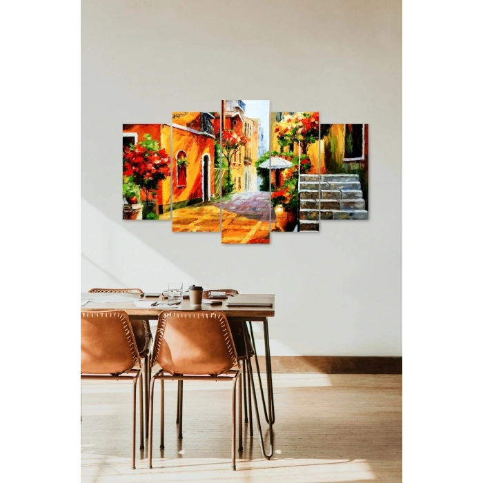 Çiçekler Bahar 5 Parçalı Mdf Tablo 60 x 100