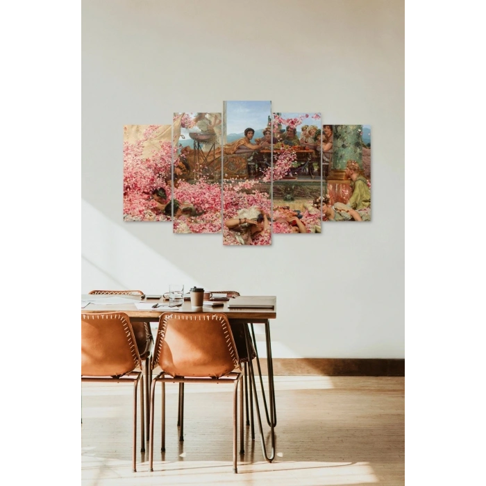 Çiçekler ve İnsanlar 5 Parçalı Mdf Tablo 60 x 100