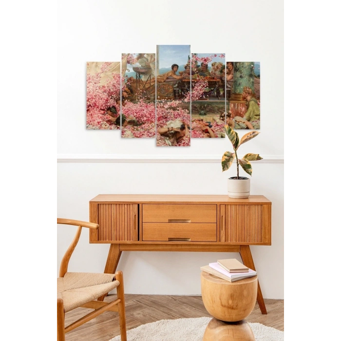 Çiçekler ve İnsanlar 5 Parçalı Mdf Tablo 60 x 100