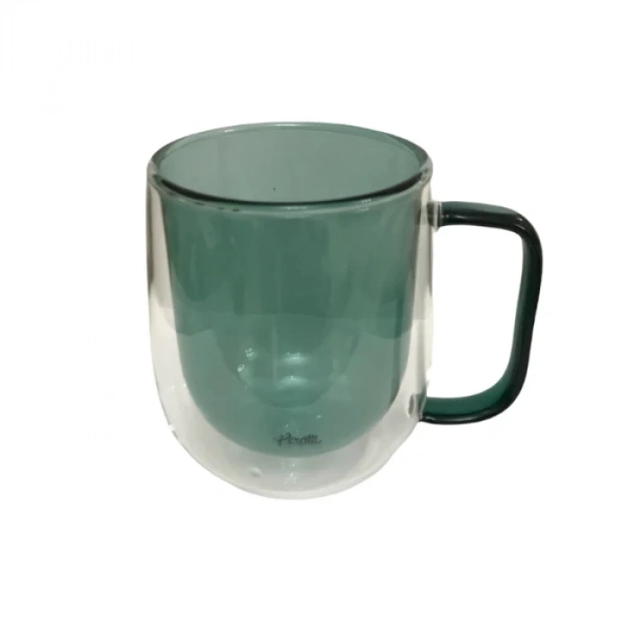 Двойной Стенкой Стеклянная Кружка Зеленого Цвета