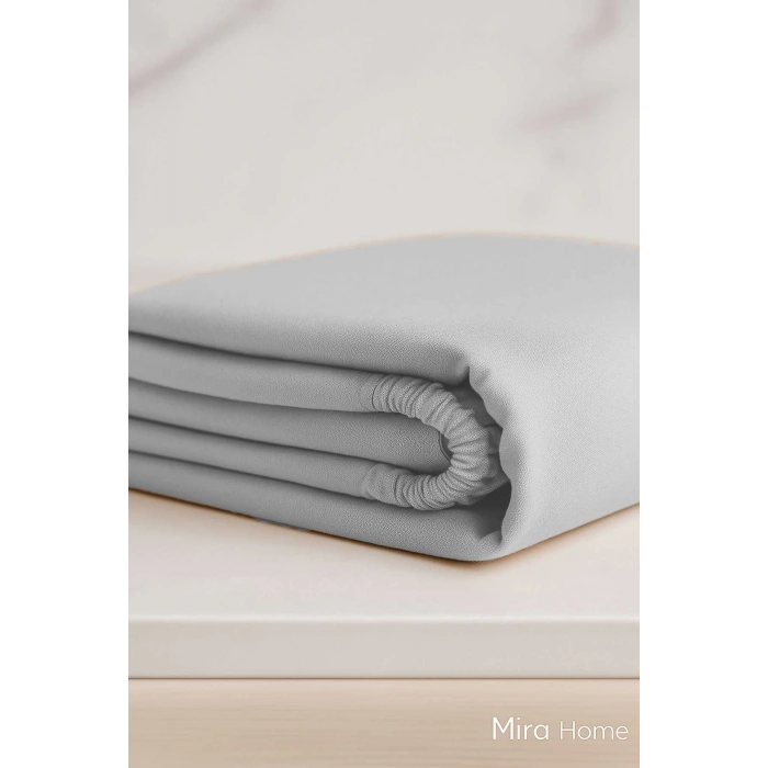 Çift Kişilik Düz Penye %100 Pamuklu Lastikli Çarşaf 160X200 Newsheet Gri