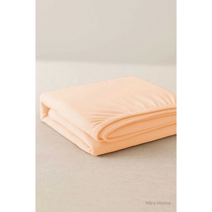 Çift Kişilik Düz Penye %100 Pamuklu Lastikli Çarşaf 160X200 Newsheet Somon