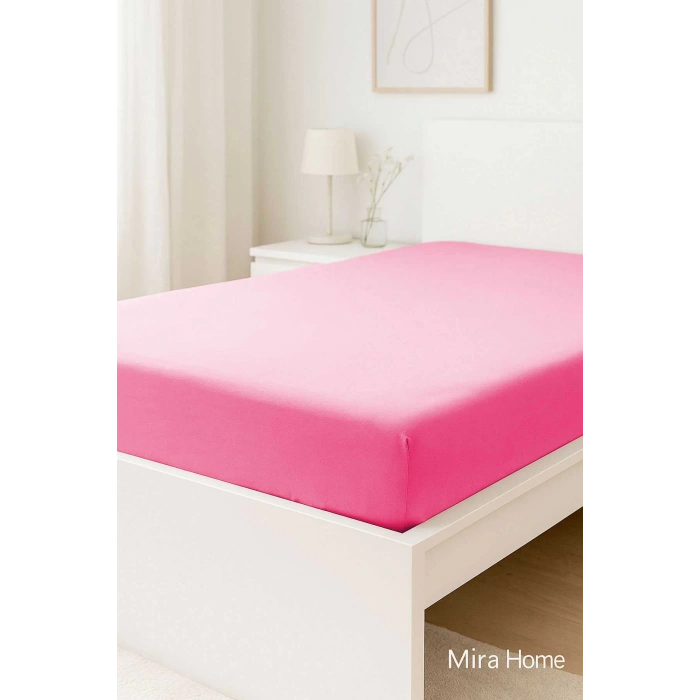 Çift Kişilik Düz Penye  %100 Pamuklu Lastikli Çarşaf 200X200 Cm Battal  Boy Newsheet Mor