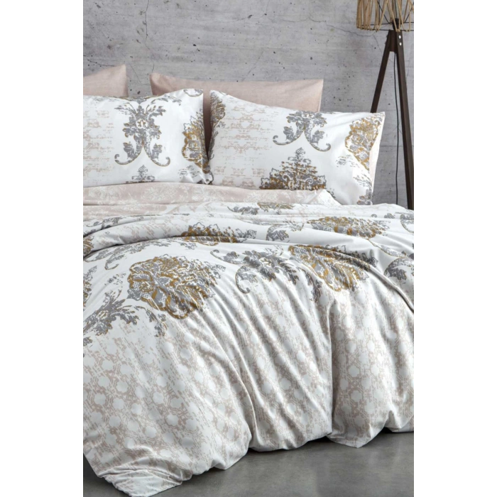 Çift Kişilik Nevresim Takımı Pamuklu Bej Asalet