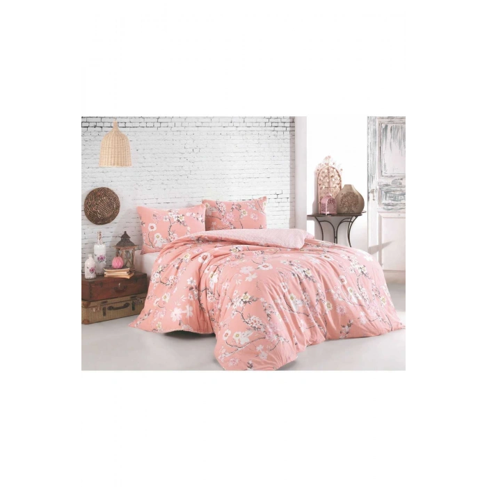 Двуспальный комплект постельного белья из хлопка с цветочным мотивом