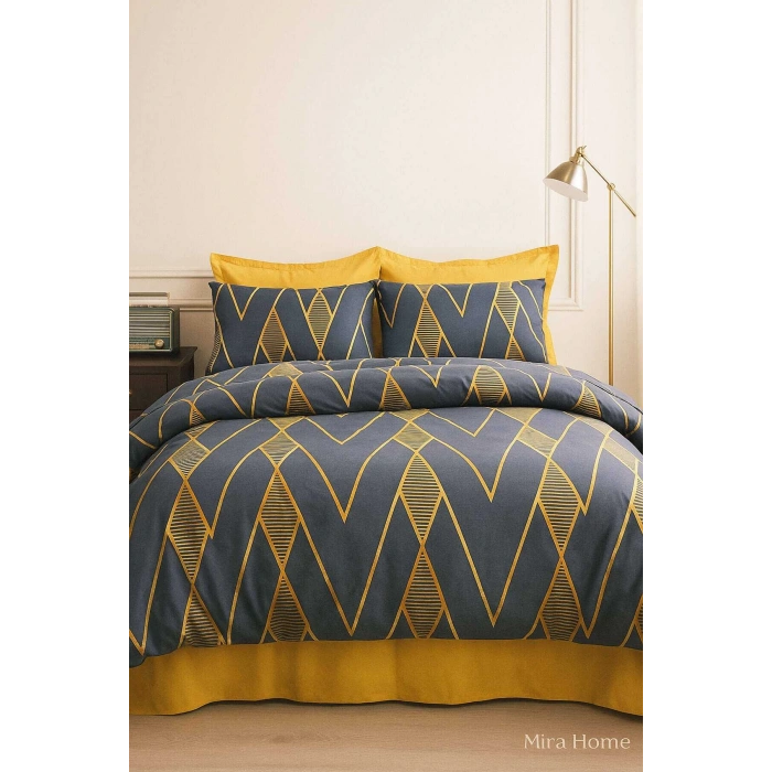 Çift Kişilik Pamuklu Nevresim Takımı Royal Baklava Desen