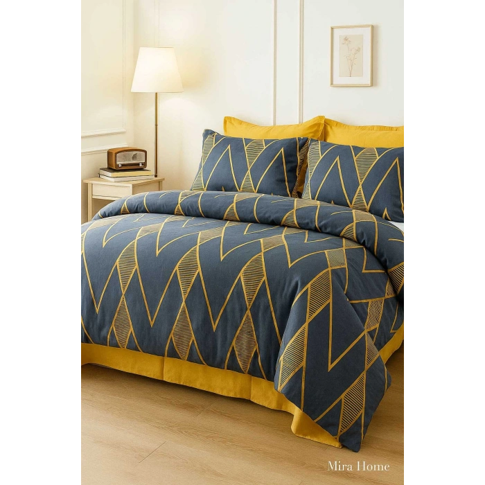 Çift Kişilik Pamuklu Nevresim Takımı Royal Baklava Desen