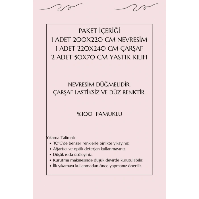 طقم مفرش سرير مزدوج من رينفورس 100% قطن تشاليكوشو