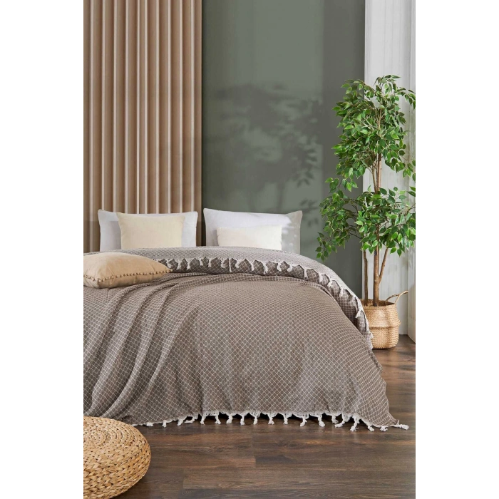 Двуспальный Покрывало на Кровать Alice Коричневый 200 x 230 см