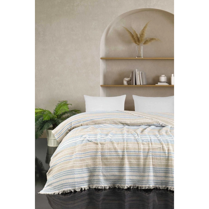 Двуспальное Постельное Покрывало Güneş Бежевое 200 x 230 см