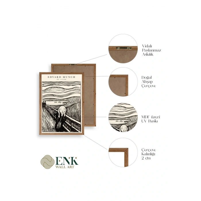 Çığlık Ahşap Çerçeveli Tablo 23 x 30