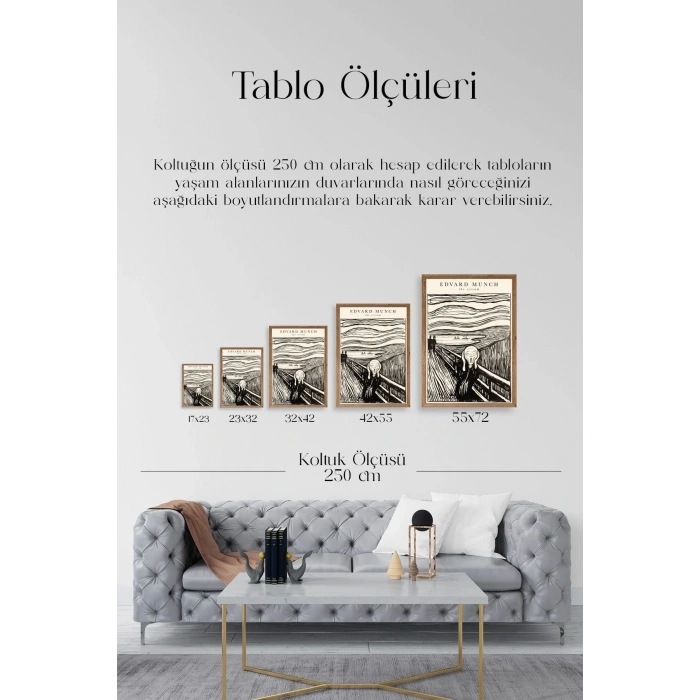 Çığlık Ahşap Çerçeveli Tablo 50 x 70