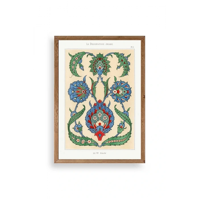 Çini Motif Pano Ahşap Çerçeveli Tablo 23 x 30