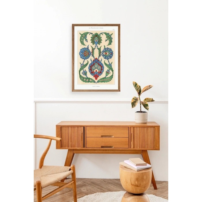 Çini Motif Pano Ahşap Çerçeveli Tablo 23 x 30