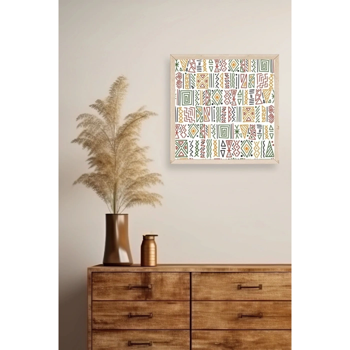 Çizgiler Ahşap Çerçeveli Tablo 23 x 23