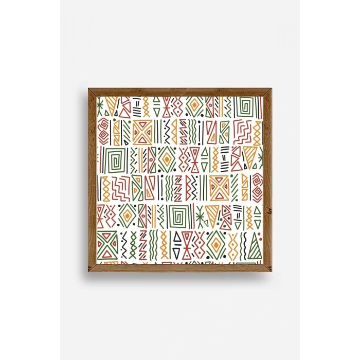 Çizgiler Ahşap Çerçeveli Tablo 42 x 42