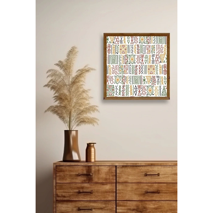 Çizgiler Ahşap Çerçeveli Tablo 42 x 42