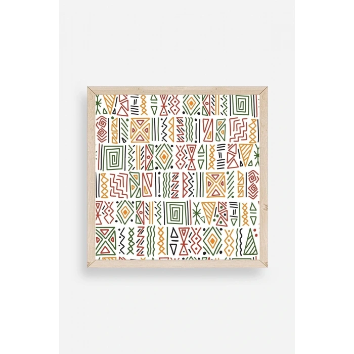 Çizgiler Ahşap Çerçeveli Tablo 50 x 50