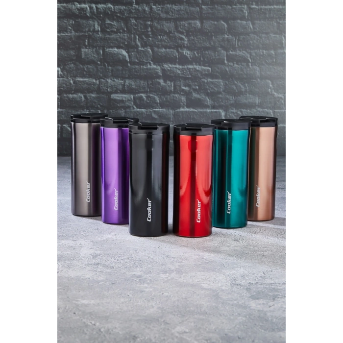 CKR-2041 400ML UZUN RENKLİ ÇELİK TERMOS BARDAK (5365)