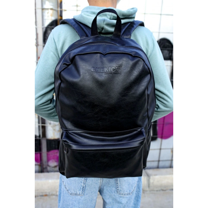 CNT006 - Cilt Deri Erkek Sırt Çantası SIYAH