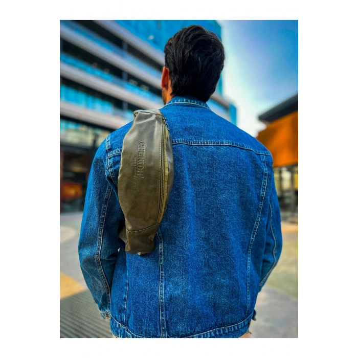 CNT010 - Cilt Deri Erkek Çapraz Çanta HAKI