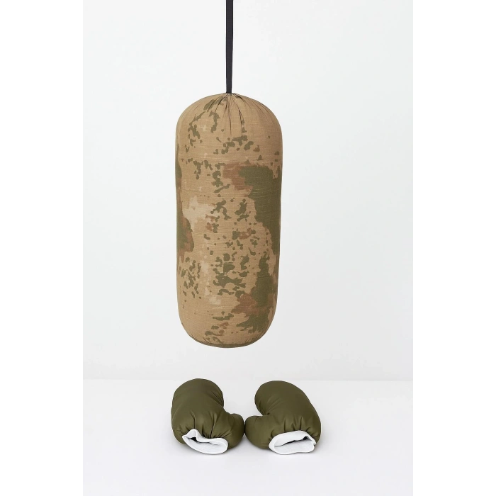 Çocuk Boks Kum Torbası Eldiven Dahil 2-6 Yaş Askeri