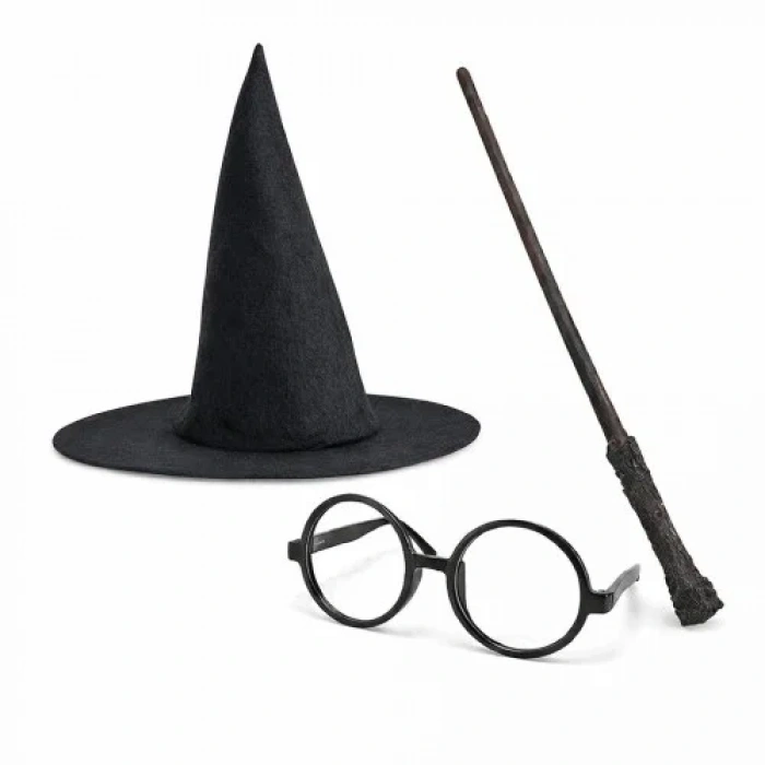 Çocuklar İçin Harry Potter Tarzı Kostüm Seti 3 Parça