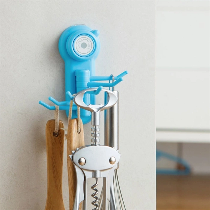 Çok Amaçlı Dekoratif Pratik 6 Kancalı Vantuzlu Dönen Askılık (5365)