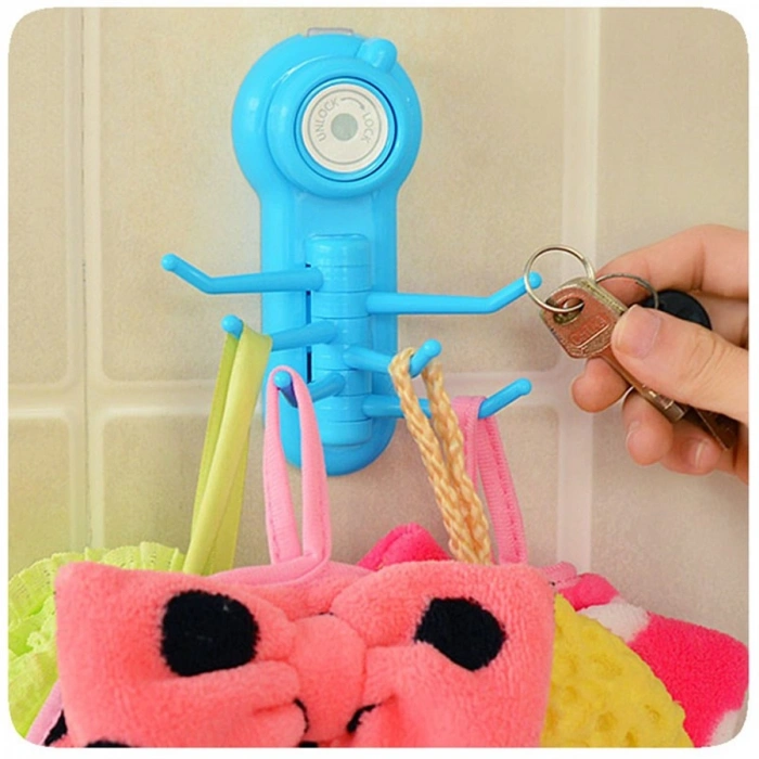 Çok Amaçlı Dekoratif Pratik 6 Kancalı Vantuzlu Dönen Askılık (5365)