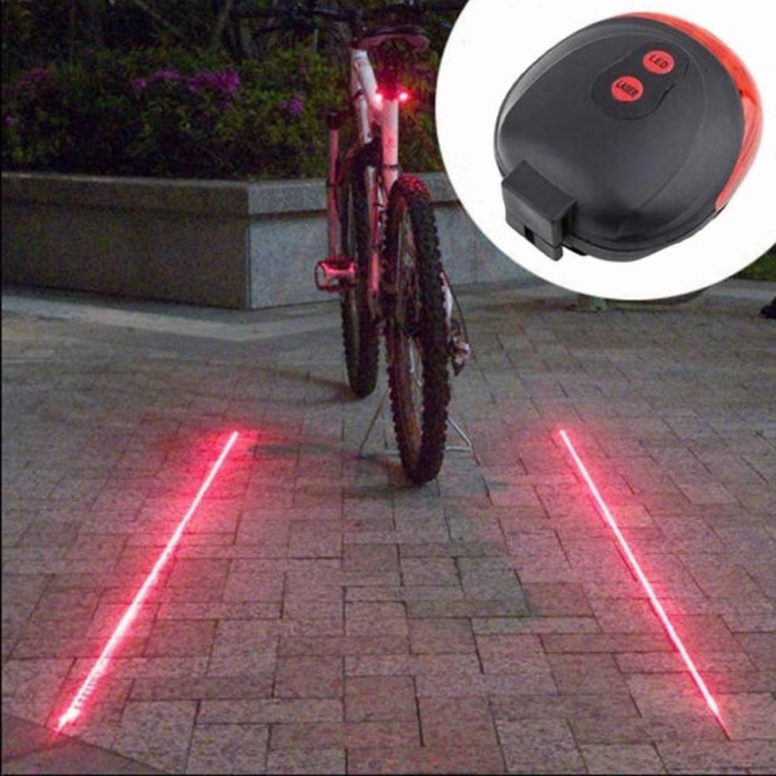 Çok Fonksiyonlu Pilli Bisiklet Led Lazer Işığı Arka Stop Lambası (5365)