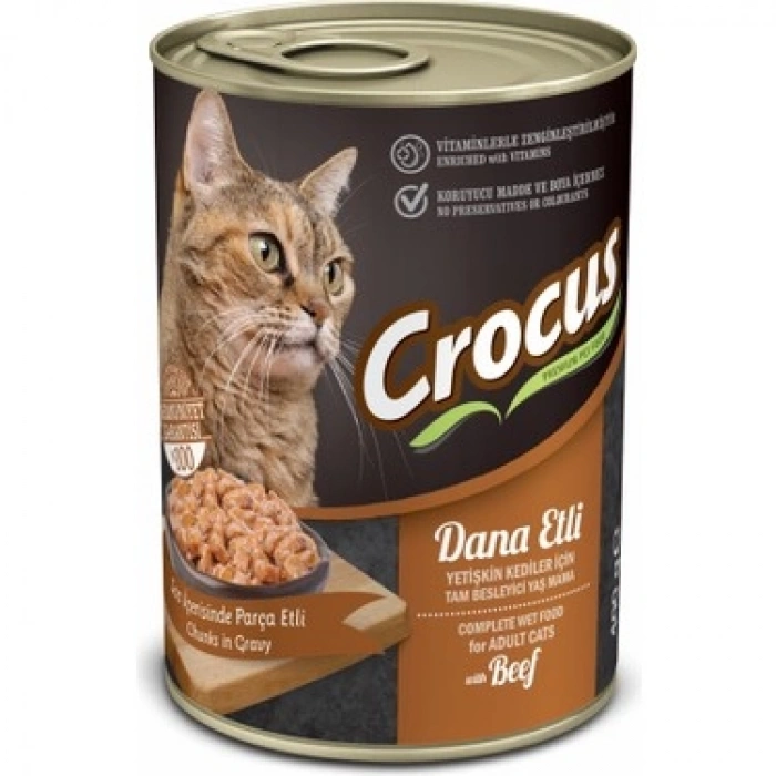 Crocus yetişkin kedi dana etli  yaş mama 400g