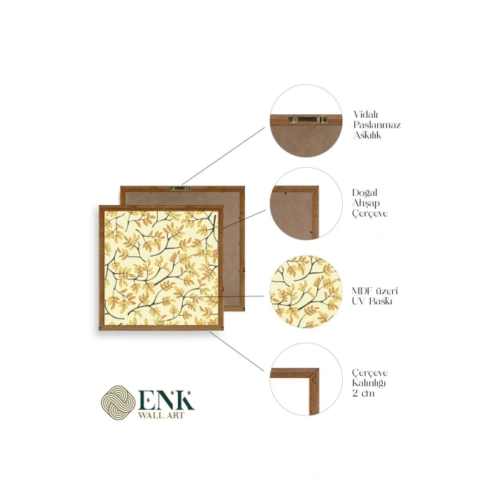 Dal Ahşap Çerçeveli Tablo 23 x 23