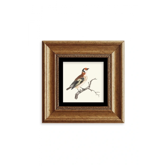 Dal ve Kuş Çerçeveli Taş Tablo 20 cm