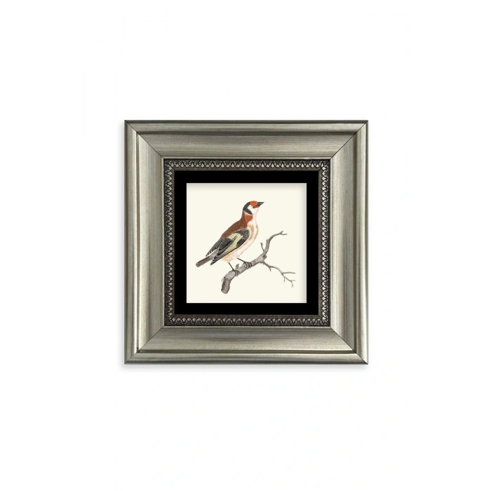 Dal ve Kuş Çerçeveli Taş Tablo 20 cm