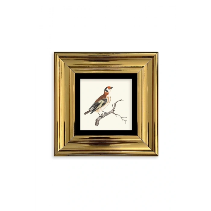 Dal ve Kuş Çerçeveli Taş Tablo 20 cm