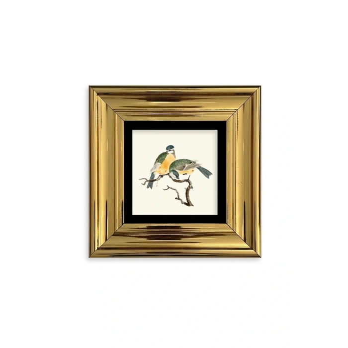 Dalda İki Kuş Çerçeveli Taş Tablo 20 cm