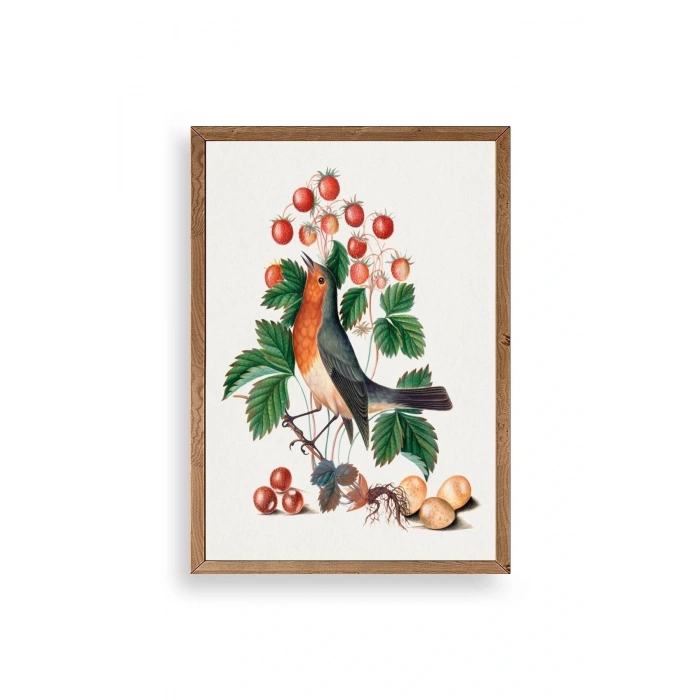 Daldaki Kuş Ahşap Çerçeveli Tablo 23 x 30